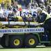 Michigan running back Fitzgerald Toussaint is taken off the field after suffering an injury during the first quarter at Michigan Stadium. Melanie Maxwell I AnnArbor.com